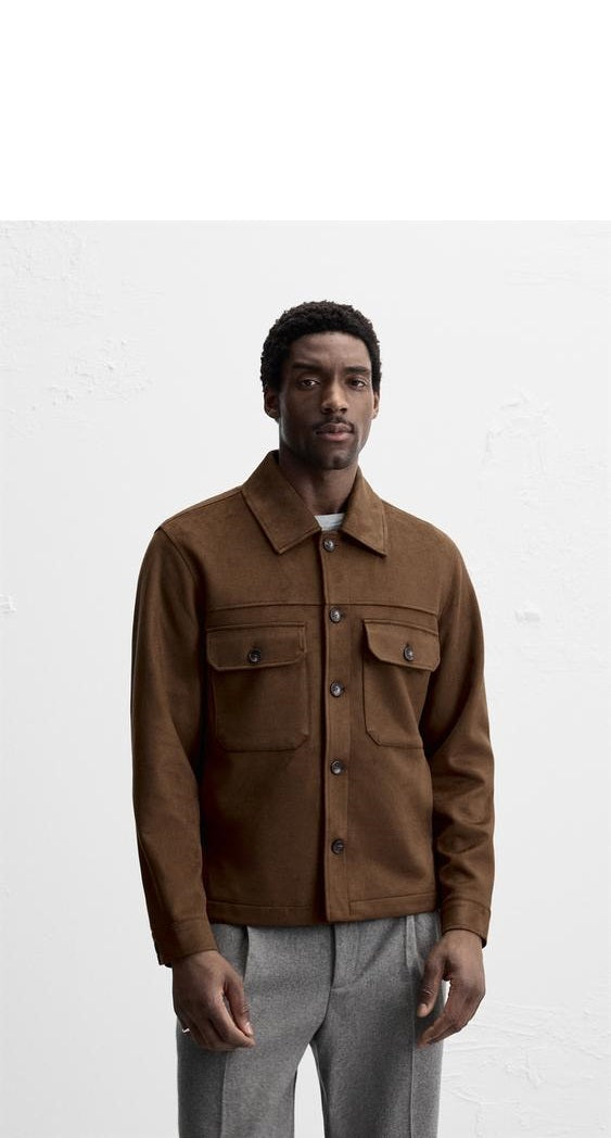 SUEDE OVERSHIRT